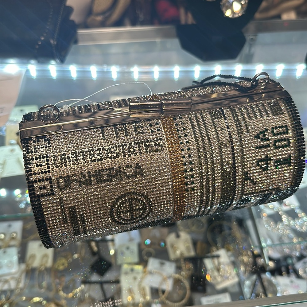 Beautiful bling bling moneybag clutch